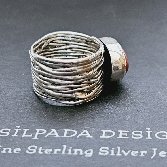 Silpada 'Gold Rush' Spinner Ring - Sterling Silver With 18K Yellow & Rose Gold Plate, 7/16" Wide